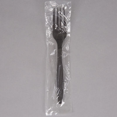 FORK - WRAPPED HEAVY WEIGHT POLY PROPYLENE BLACK 1000 PER CASE